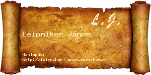 Leipniker János névjegykártya